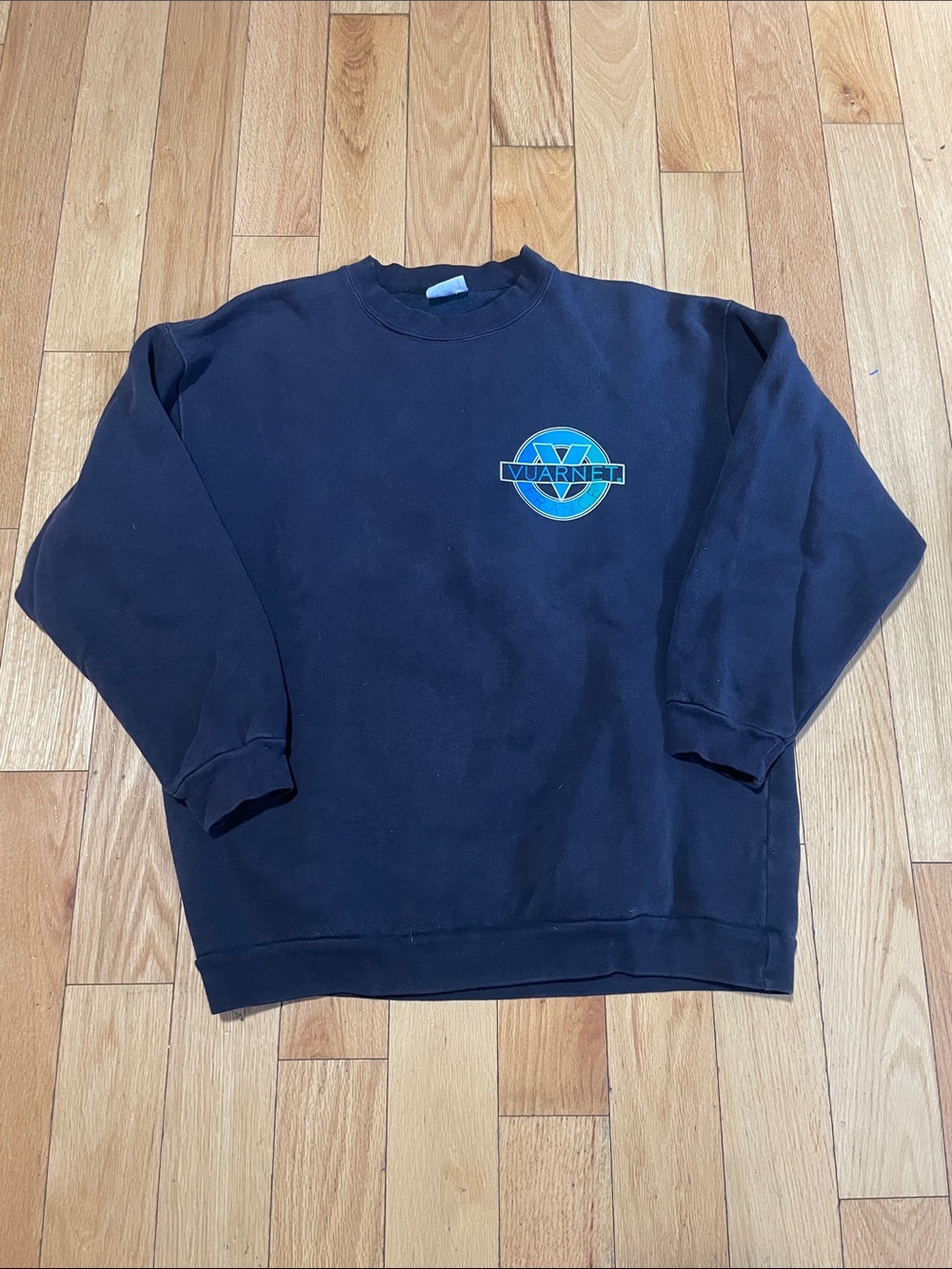Vuarnet Navy Crewneck Sweatshirt with Teal Logo